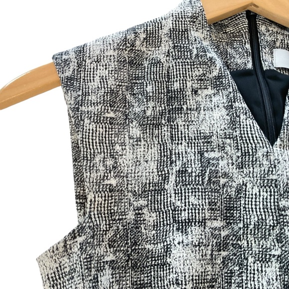 MM Lafleur Women’s 0P Aditi Sheath Dress Black White Crackle Print Sleeveless - Picture 6 of 14
